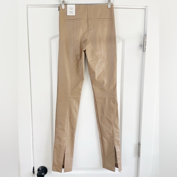 Zara Blogger Fav Tan Faux Leather Legging - S - Picture 5 of 7